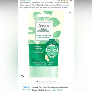🛑MUST BUNDLE🛑 Aveeno Clear Complexion Peel Off Face Mask w/ Alpha Hydroxy Acids